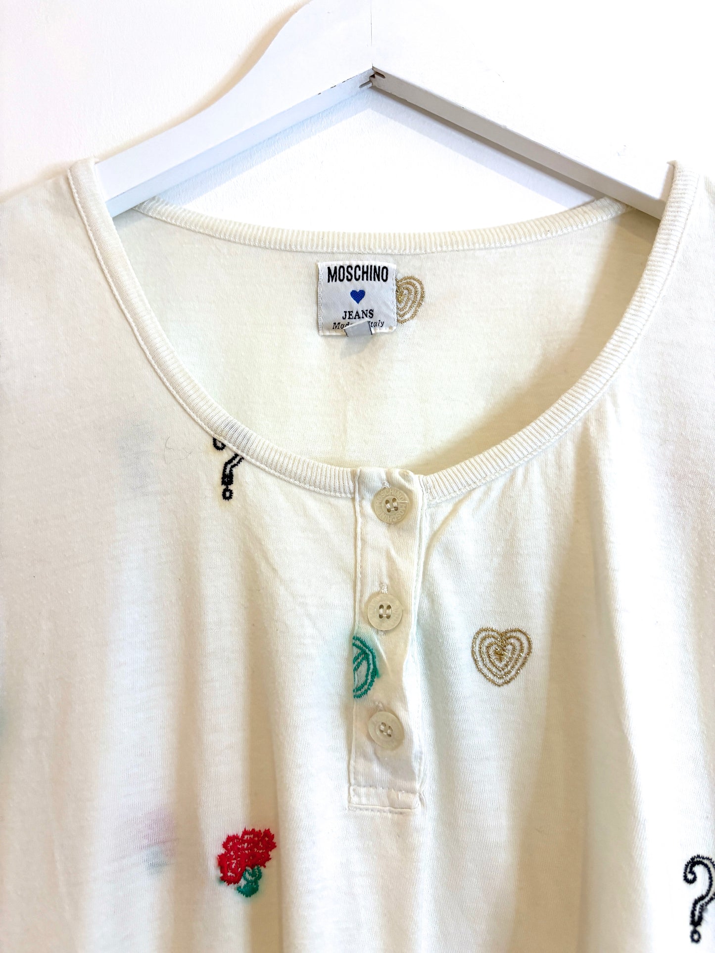 Vintage Moschino Jeans Embroidered T-Shirt M