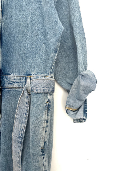Mango Belted Denim Jumpsuit S
