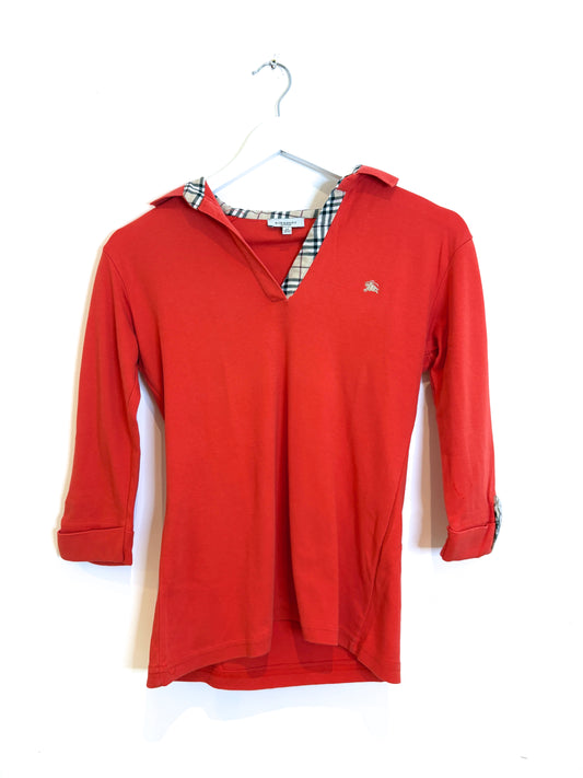 Burberry Coral Jersey Top S