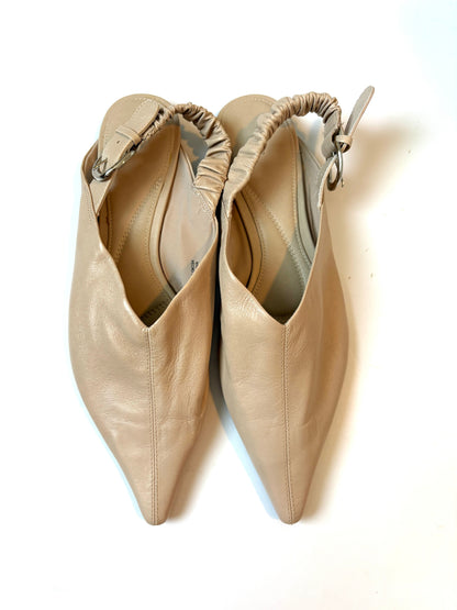 Zara Beige Elasticated Flat Pumps