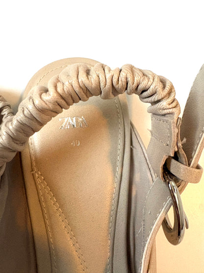 Zara Beige Elasticated Flat Pumps UK 7