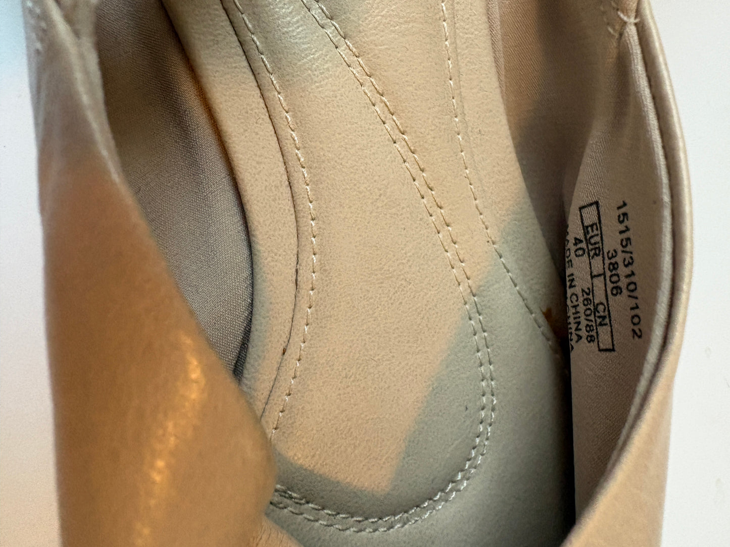 Zara Beige Elasticated Flat Pumps UK 7