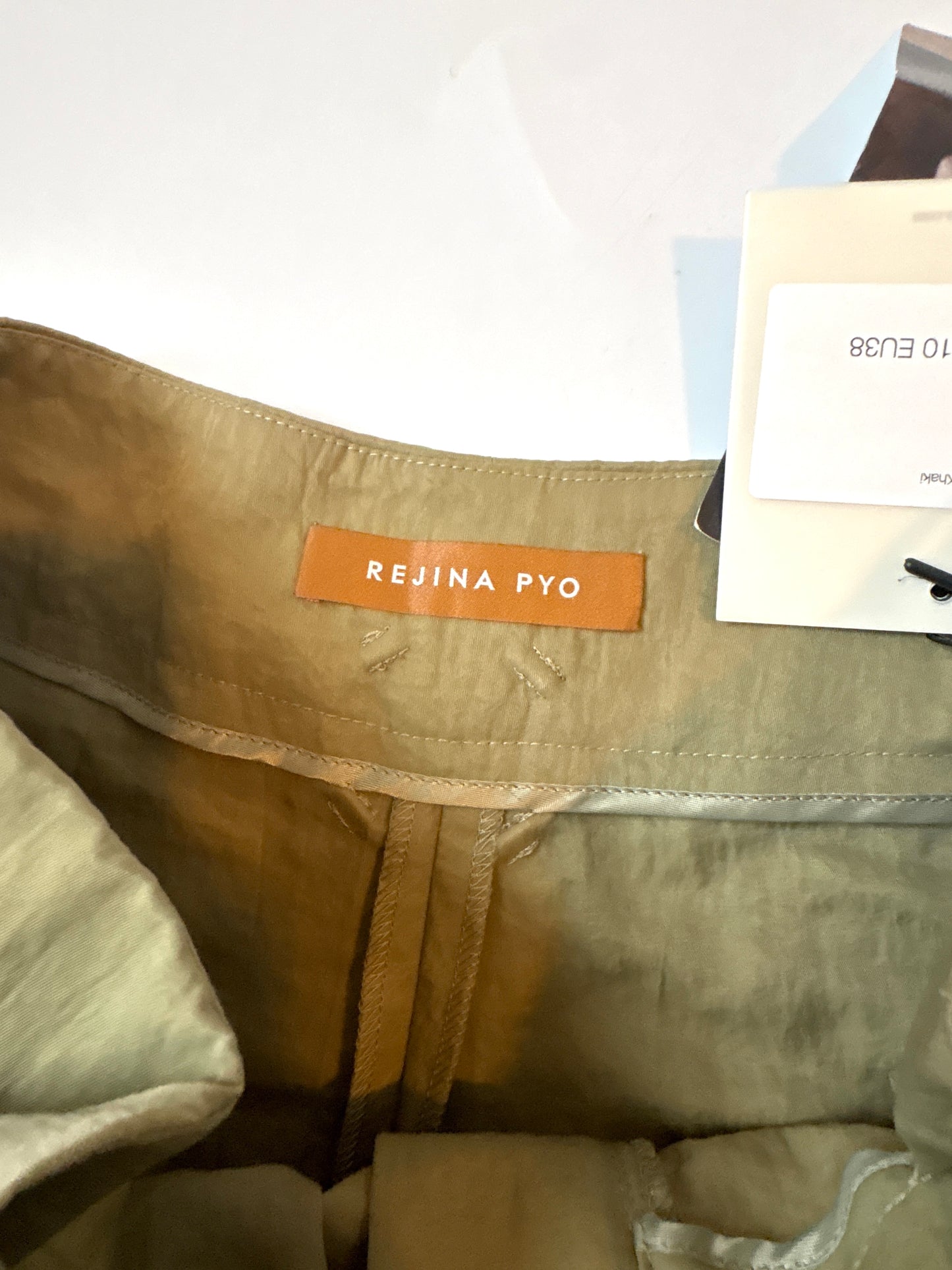 New With Tags Rejina Pyo Wide Leg Khaki Trousers UK 10