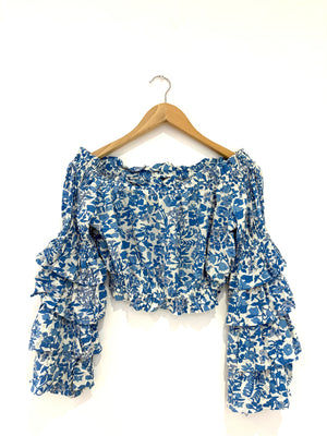 New With Tags Polo Ralph Lauren off-the-shoulder Ruffle Top S