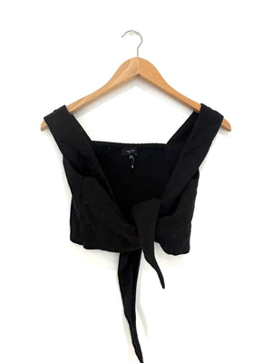 Me+Em Black Tie Front Crop Top UK 14