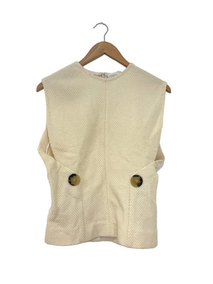 Victoria Beckham Cream Textured Vest S