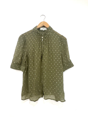Ba&sh Green Short Sleeve Blouse S