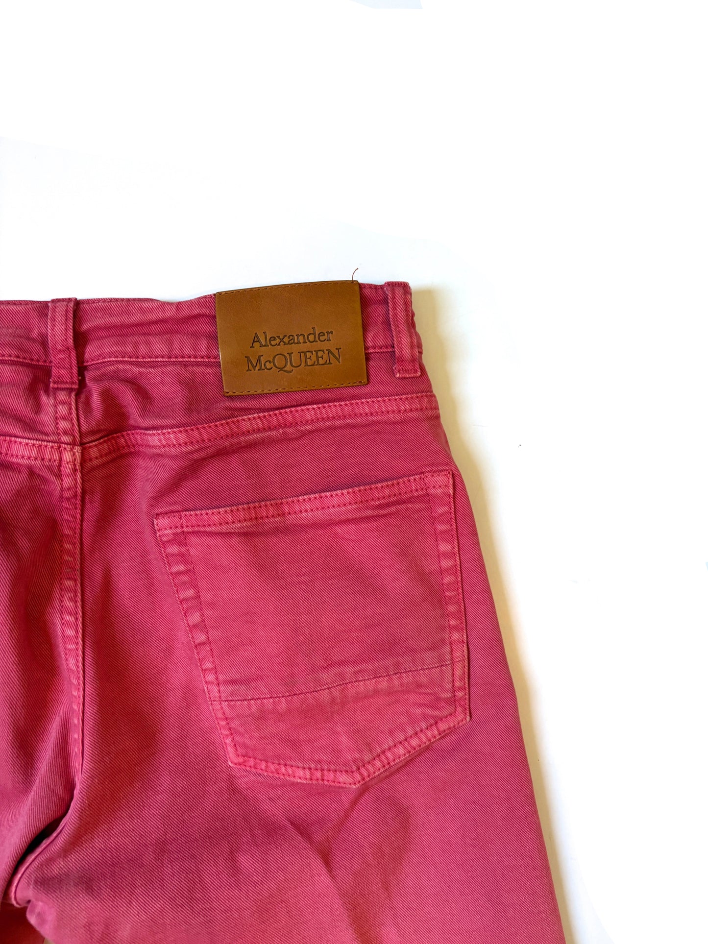 Alexander Mcqueen Red Cropped Jeans UK 10