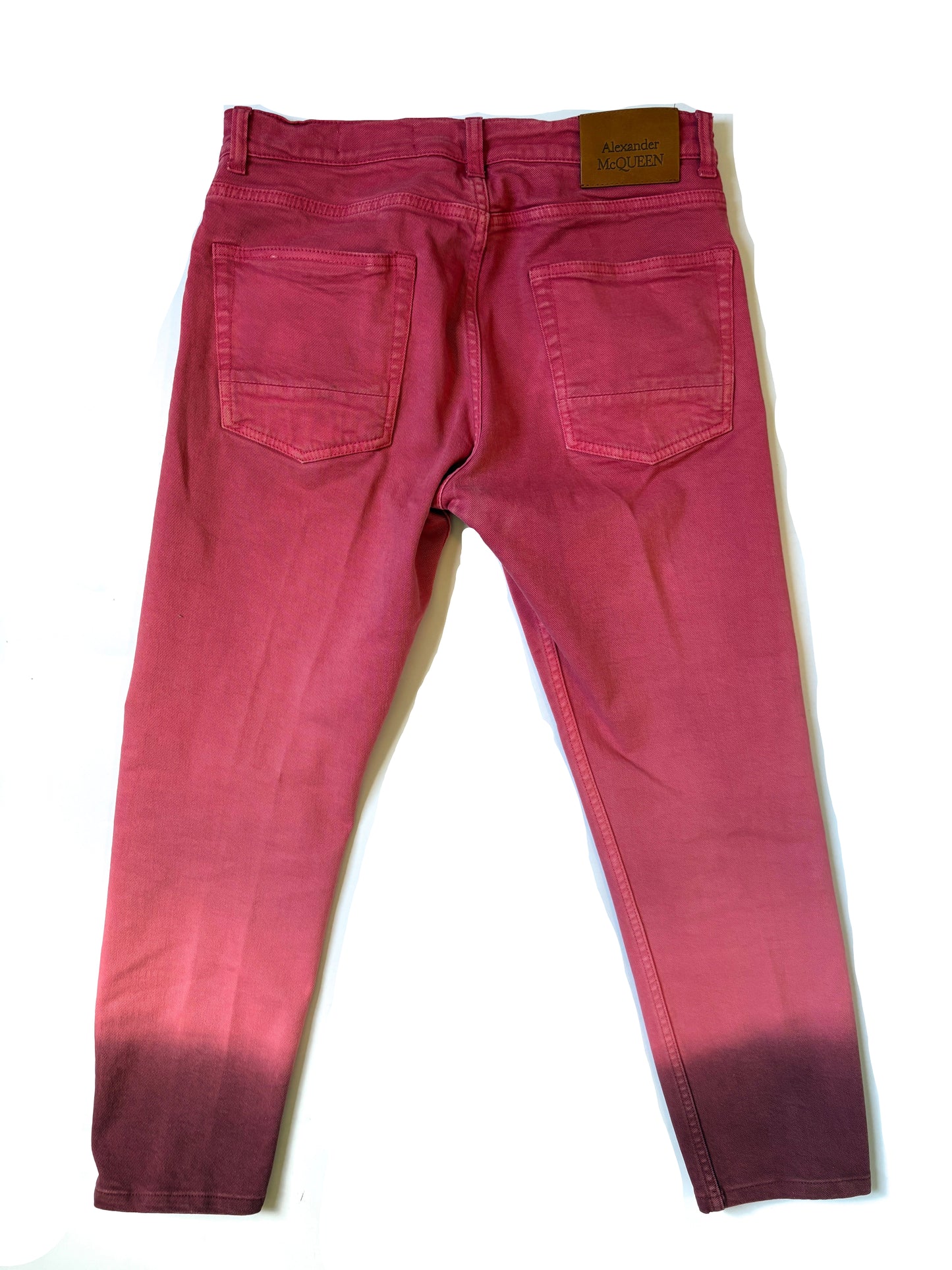 Alexander Mcqueen Red Cropped Jeans UK 10
