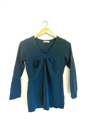 Bruno Manetti Fine Knit Teal Wool Jumper S