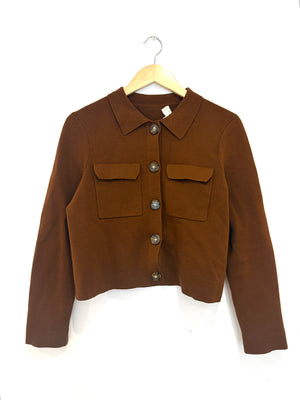 Sézane Betty Brown Cardigan S