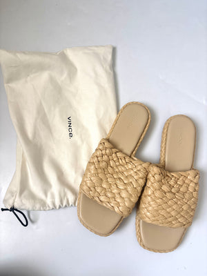 Vince Woven Leather Slides UK 6.5