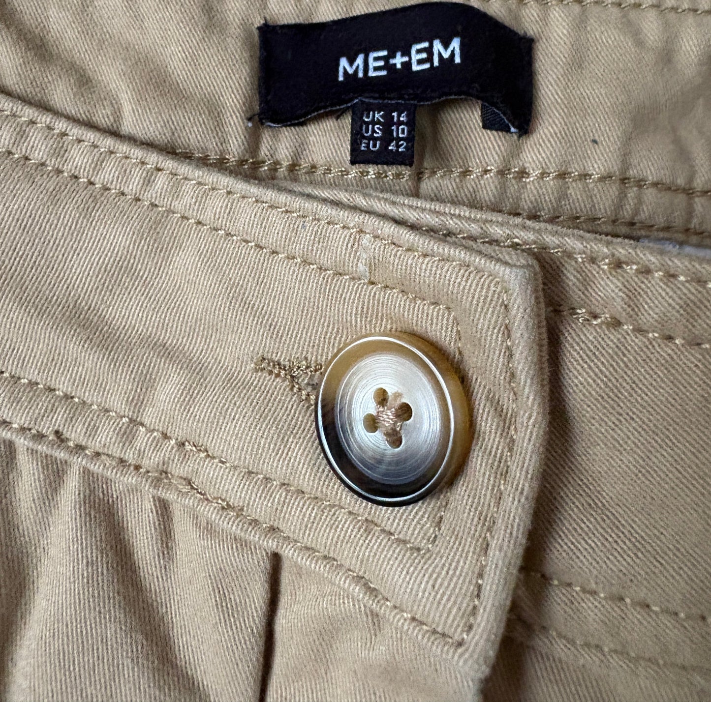 Me+Em Beige Cargo Trousers UK 14