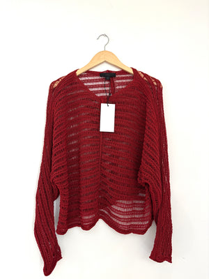 New With Tags Zara Burgundy Crochet Top S