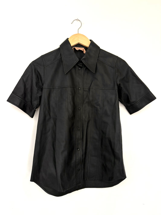 N°21  Black Leather Shirt