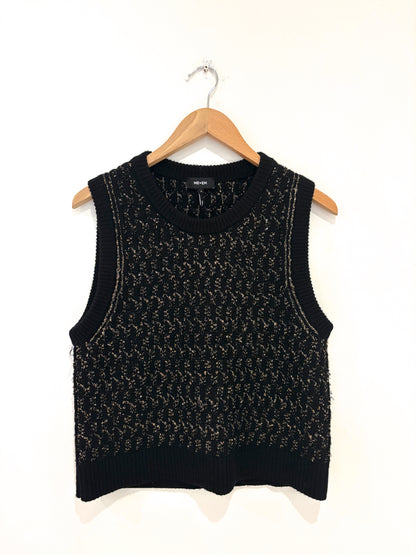 Me+Em Merino black and lurex vest
