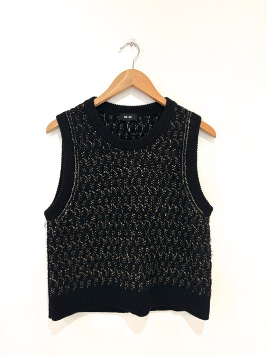 Me+Em Merino black and lurex vest