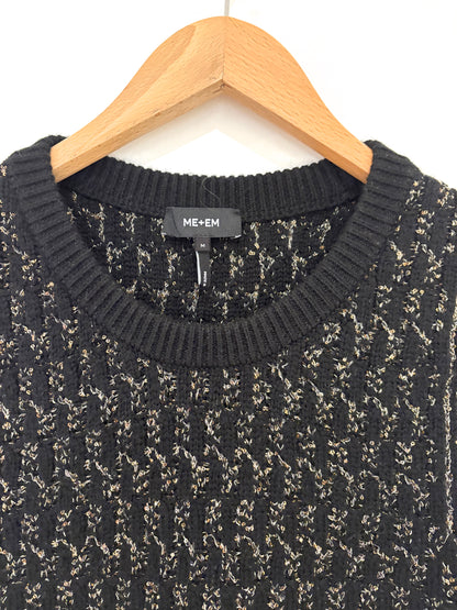 Me+Em Black and Gold Merino Lurex Vest M