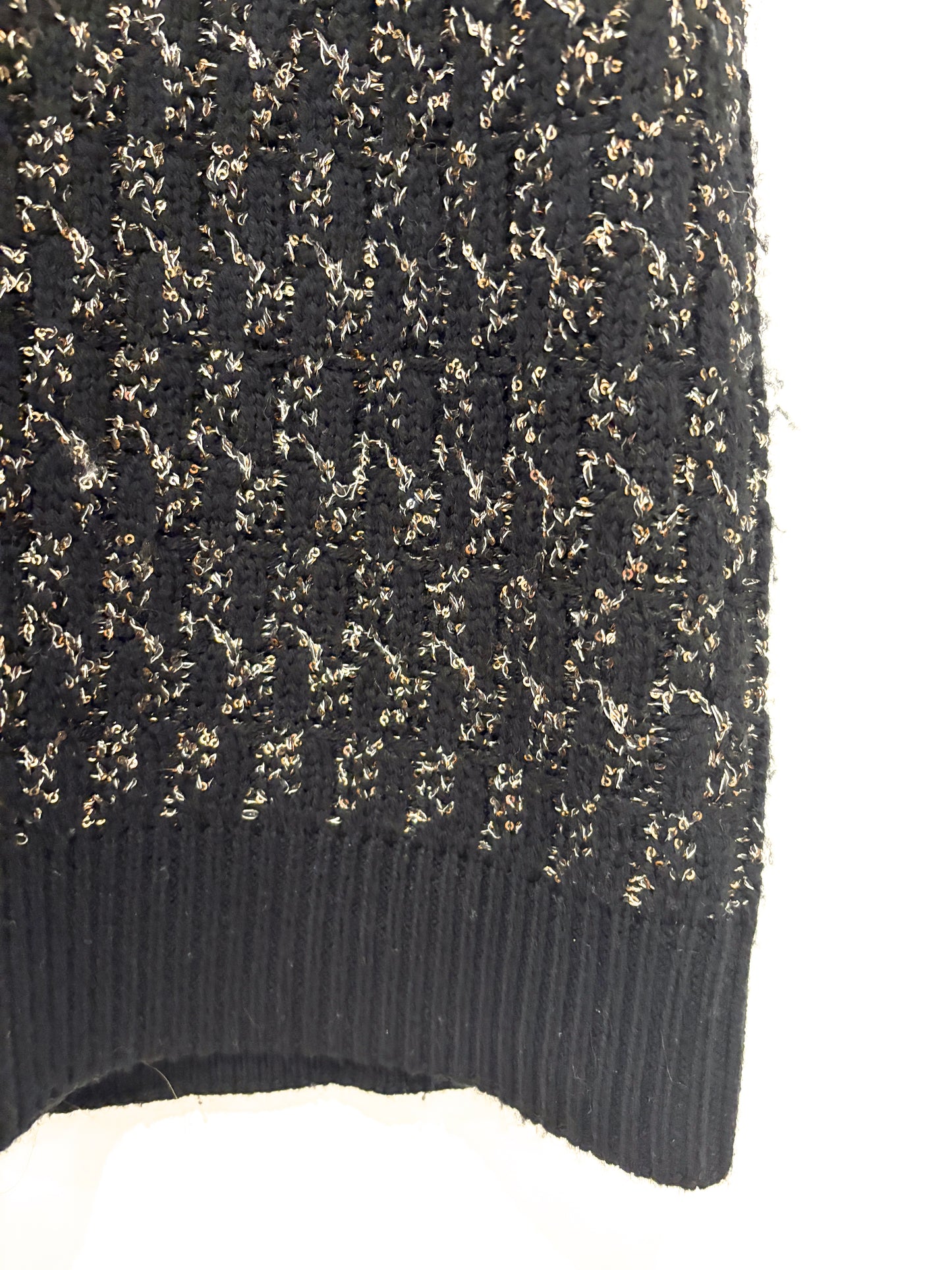 Me+Em Black and Gold Merino Lurex Vest M