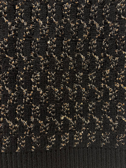 Me+Em Black and Gold Merino Lurex Vest M