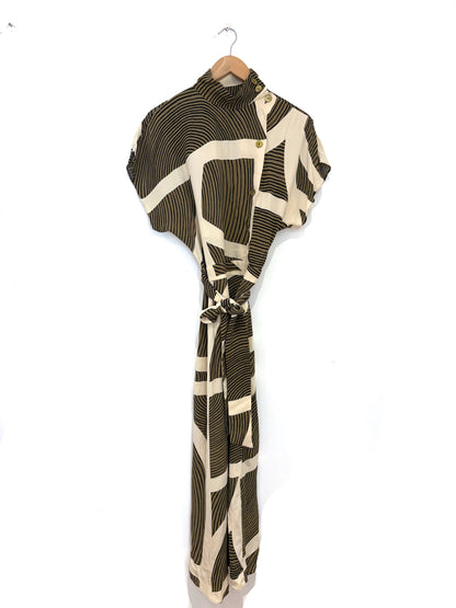 Massimo Dutti Printed Side button dress