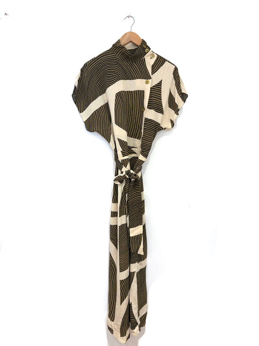 Massimo Dutti Printed Side button dress