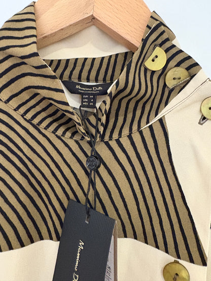 New With Tags Massimo Dutti Printed Dress With Side Buttons UK 8