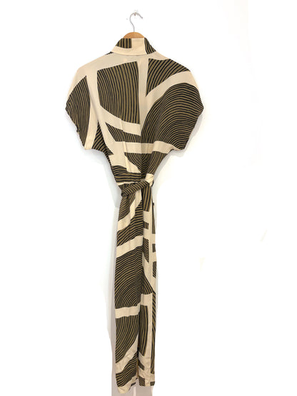 New With Tags Massimo Dutti Printed Dress With Side Buttons UK 8