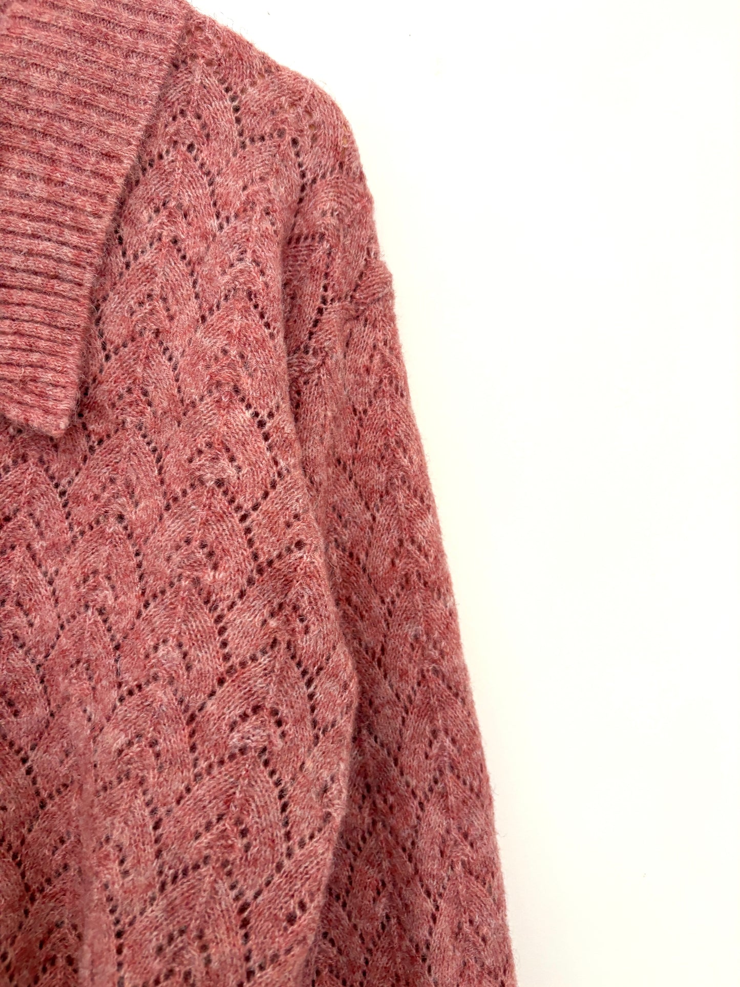 Nobody's Child Wool Blend Pointelle Cardigan S