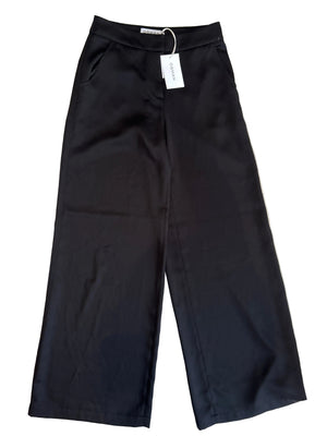 New With Tags Osman Shannon Satin Back Crepe Black Trousers UK 6