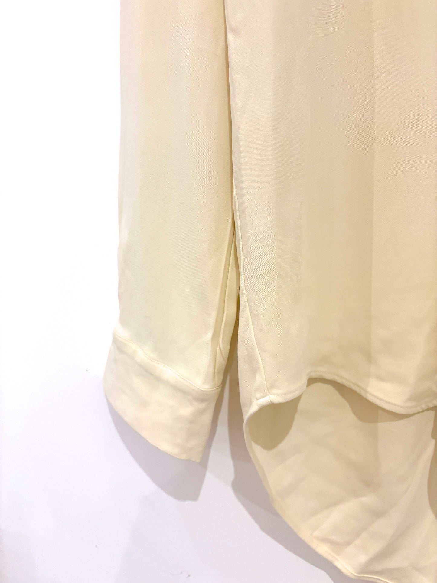 Asceno Cream Silk Shirt S