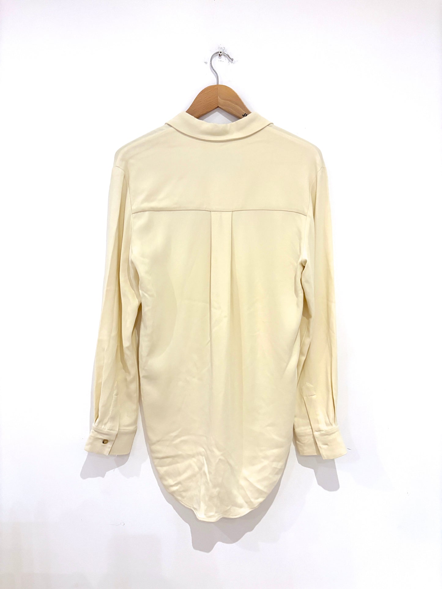 Asceno Cream Silk Shirt S