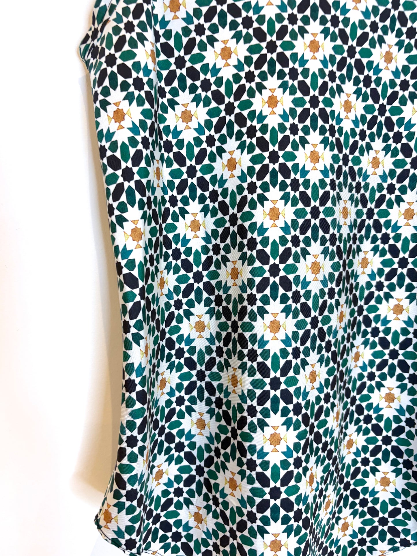 Theory Print Silk Twill Racer Top XS
