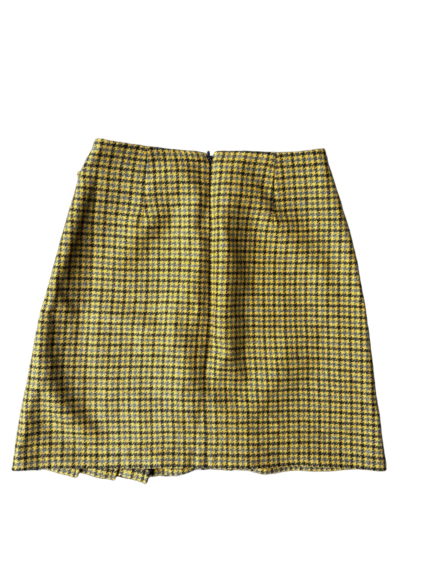 Hobbs Yellow Check Skirt  UK 10