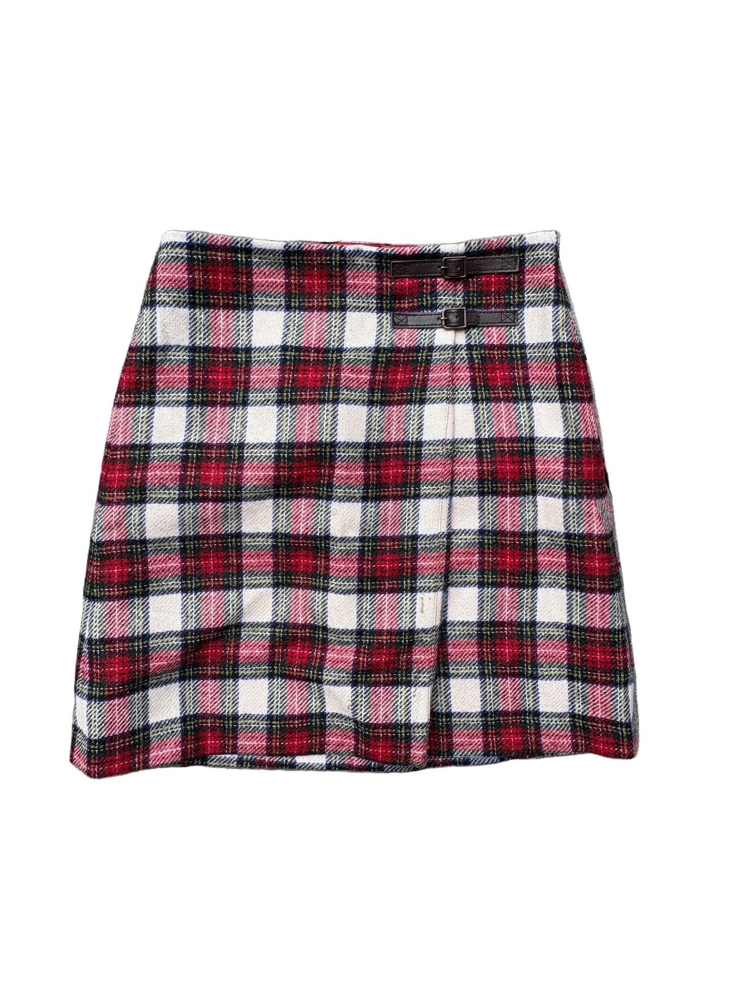 Hobbs red check wool skirt