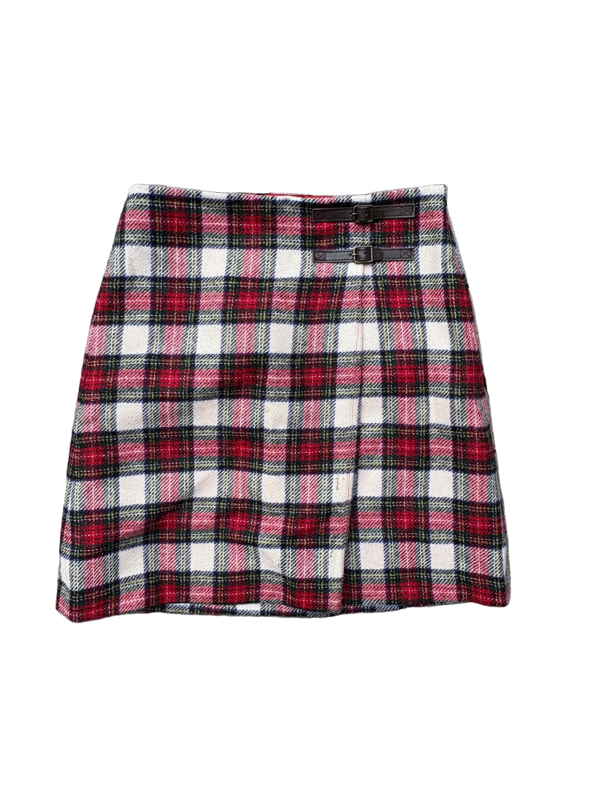 Hobbs red check wool skirt