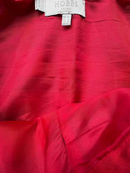 Hobbs Red Check Wool Skirt UK 10
