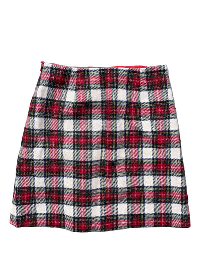 Hobbs Red Check Wool Skirt UK 10