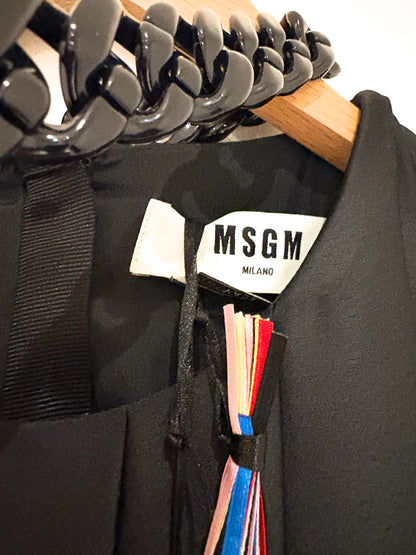 New With Tags MSGM Contrast Stripe Pleated Dress UK 8