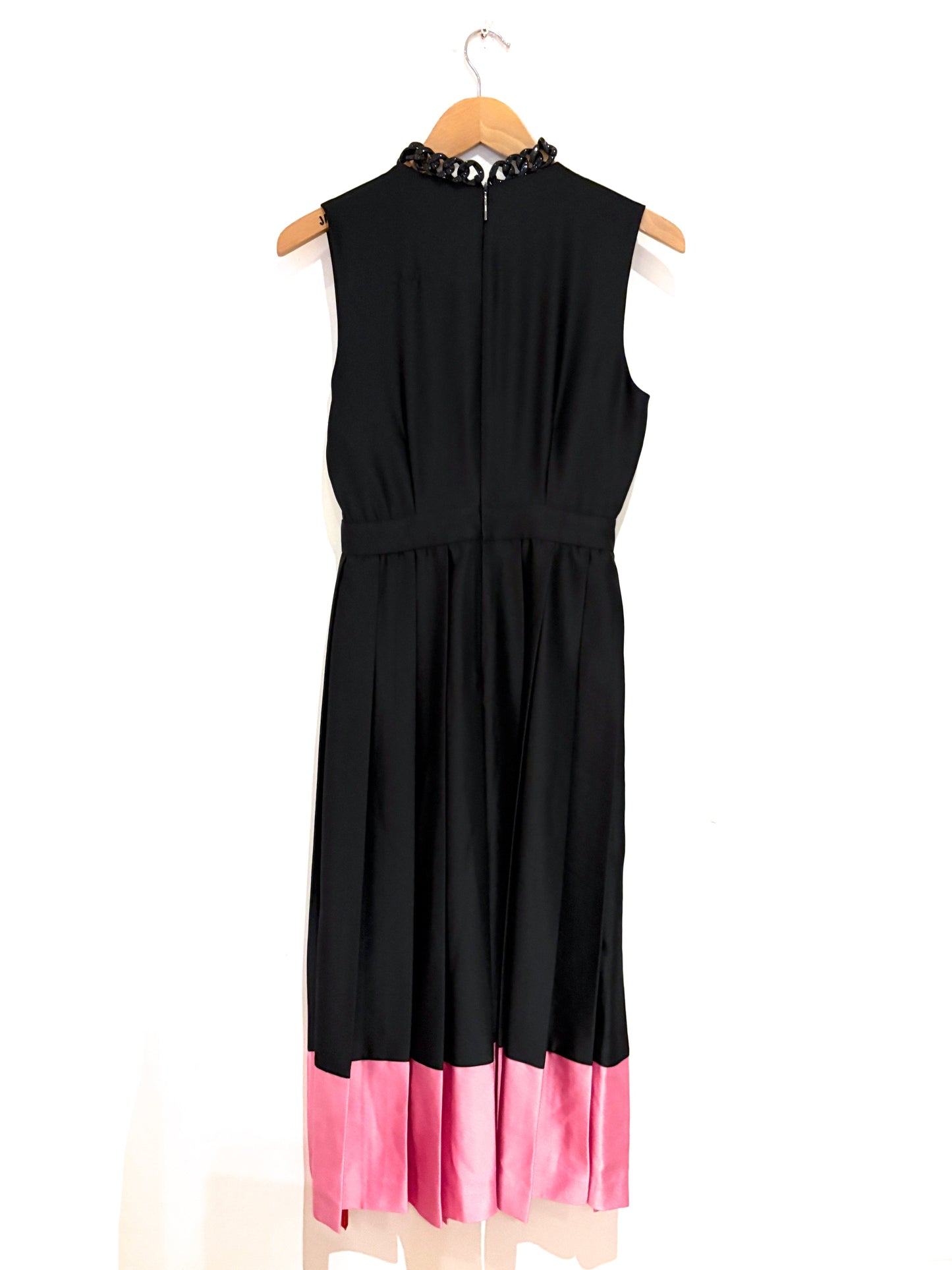 New With Tags MSGM Contrast Stripe Pleated Dress UK 8