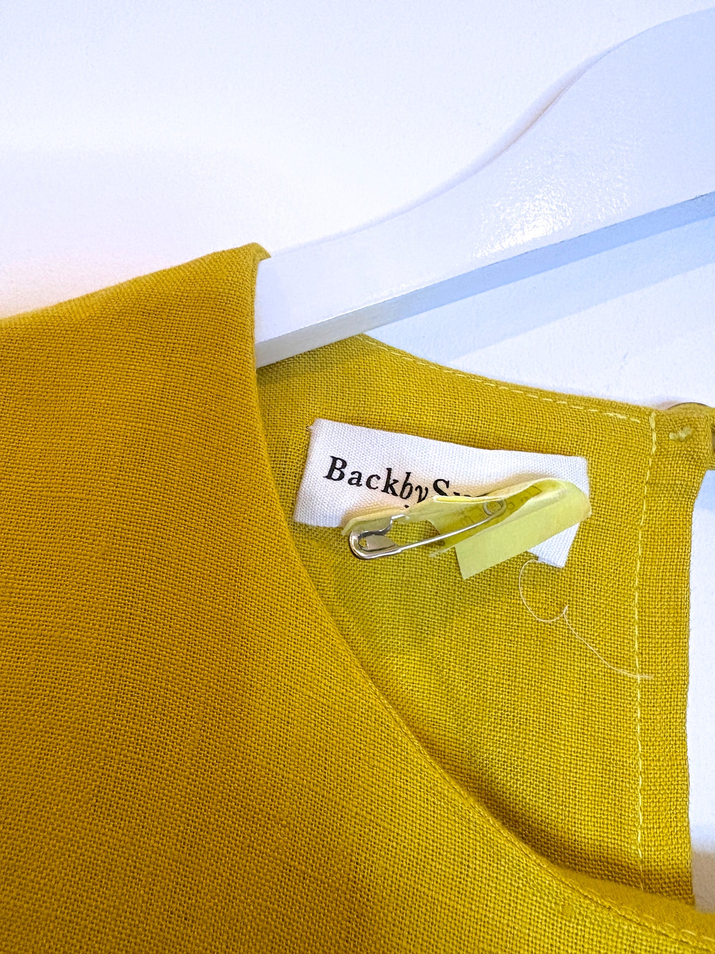 Back by Sundown Martina Yellow Linen Dress L