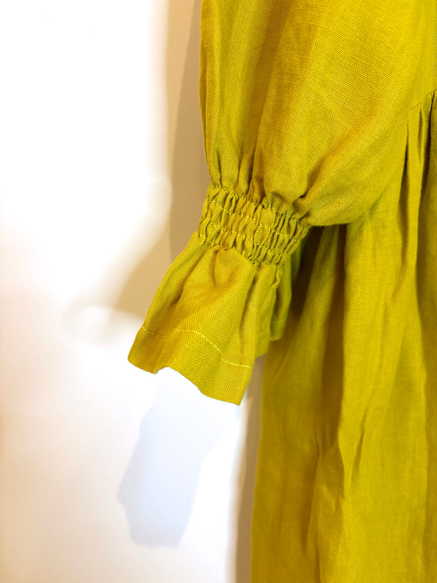 Back by Sundown Martina Yellow Linen Dress L