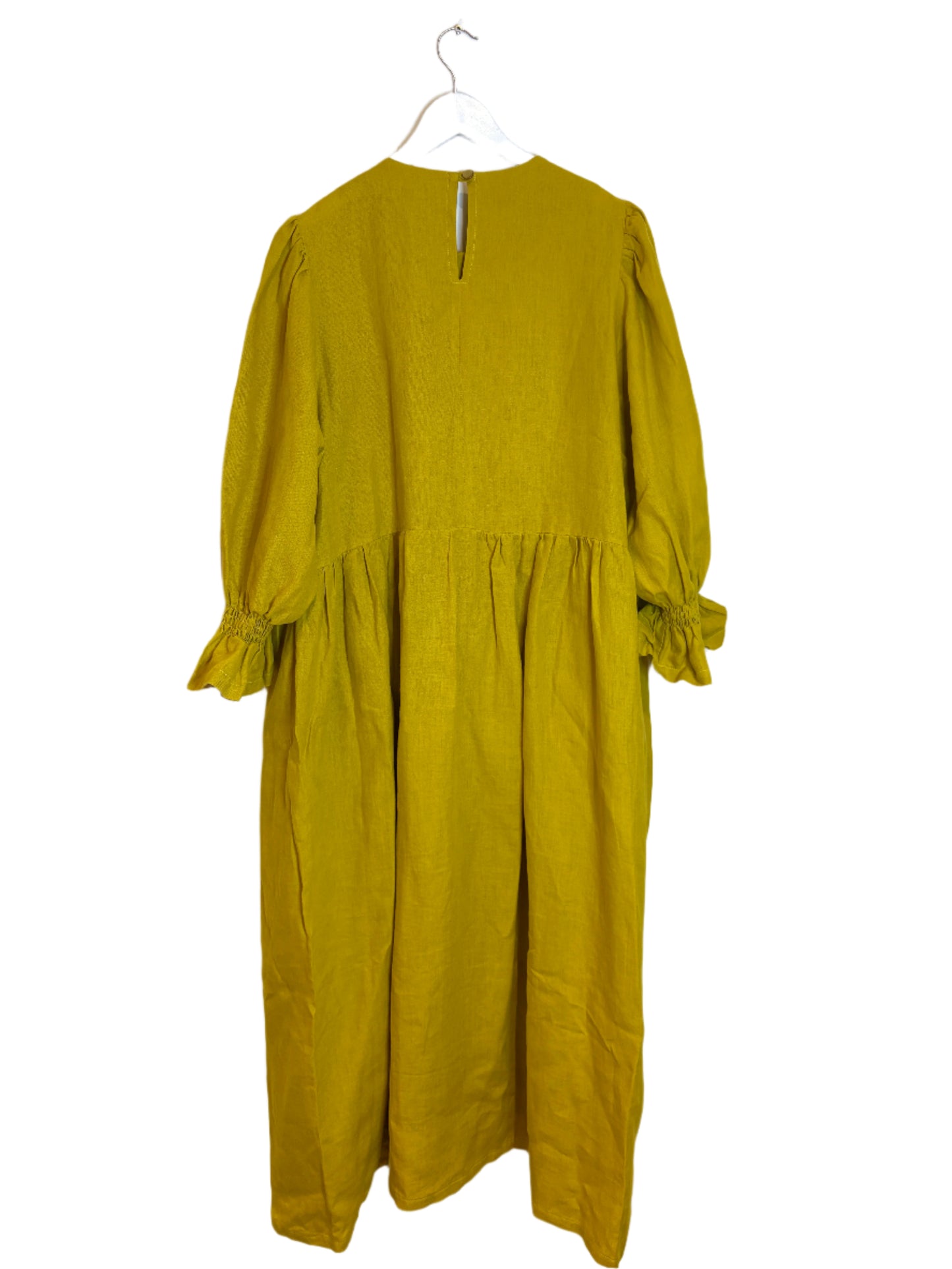 Back by Sundown Martina Yellow Linen Dress L