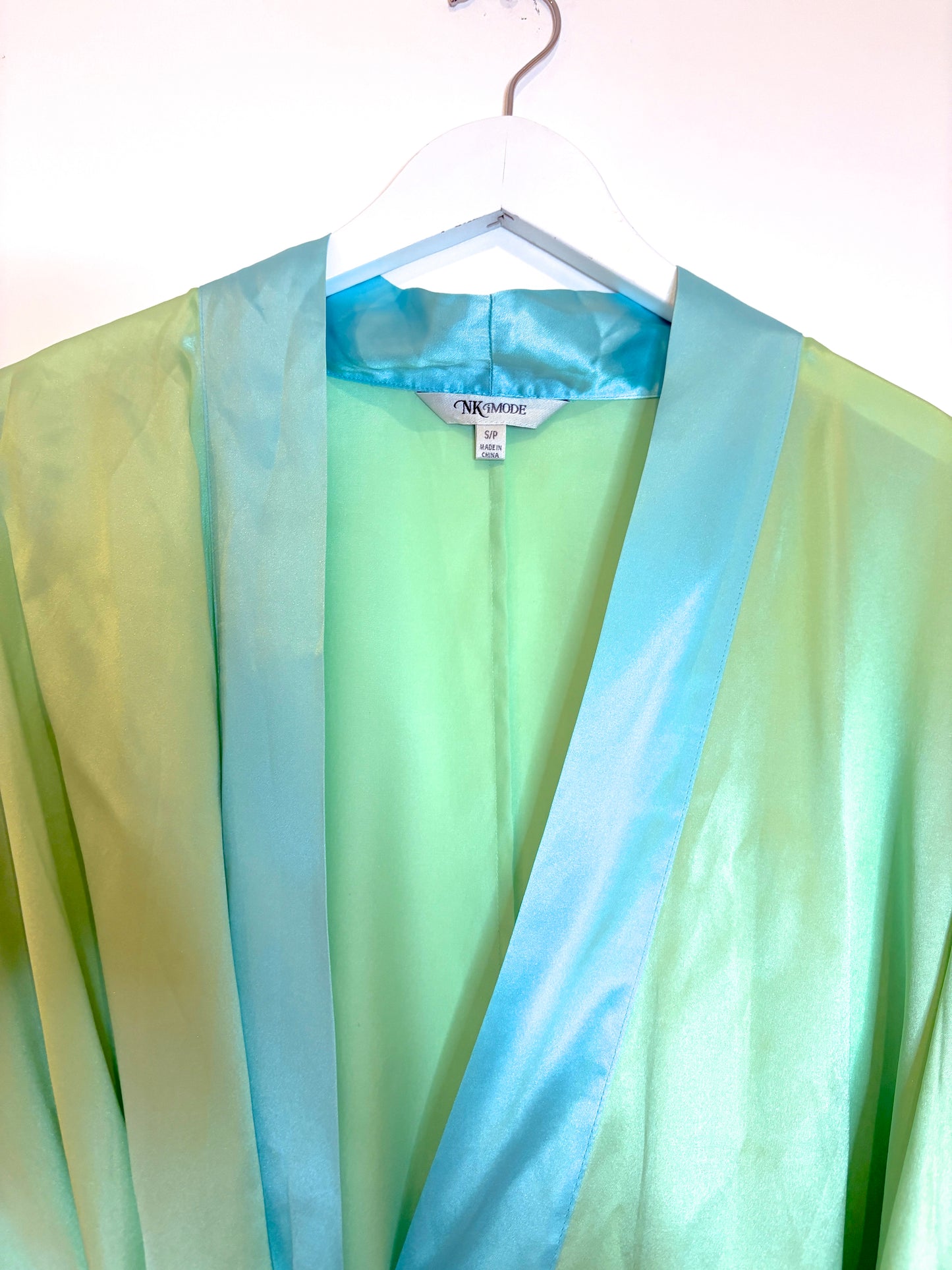 NK iMode Silk Green and Blue Dressing Gown S