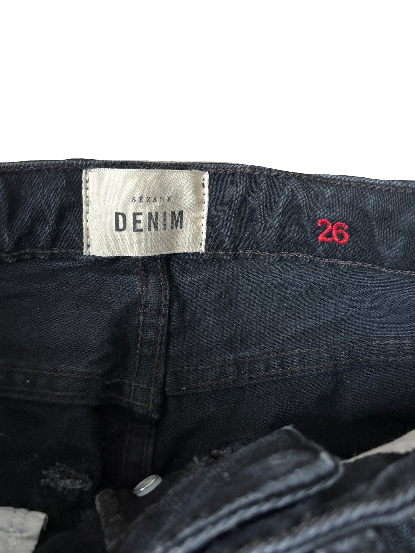 Sézane Straight Leg Black Jeans 26"