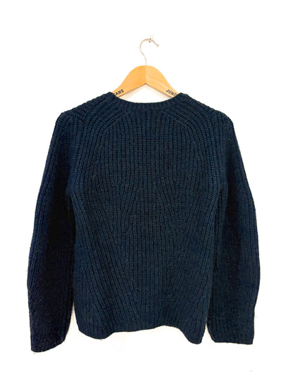 Maje Navy Wool Blend Jumper S