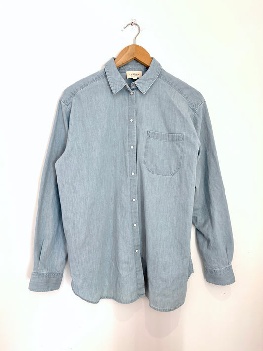 Sezane Blue Denim Shirt