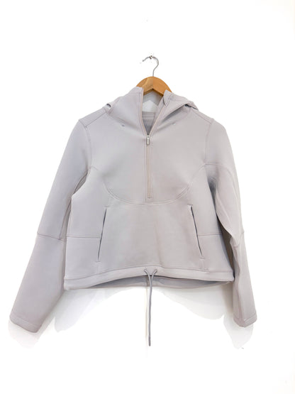Lululemon Grey Scuba Oversized Half Zip Hoodie UK 6
