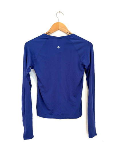 Lululemon Blue Mesh Longsleeved Top UK 10