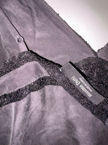Massimo Dutti Grey Silk Slip Midi Dress XS
